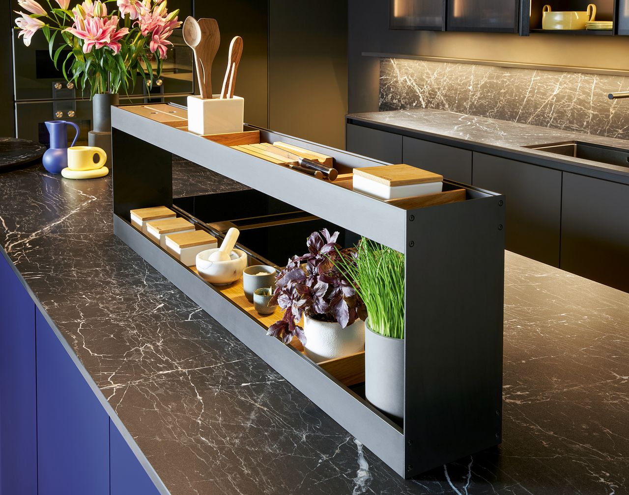 Kitchen Island in Ultramarine Matt Velvet 