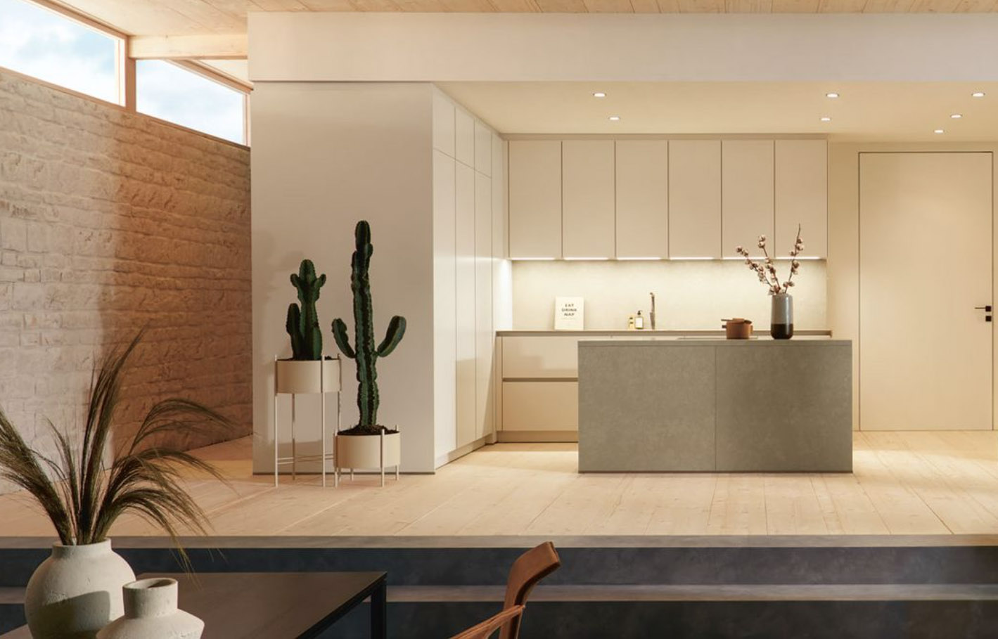NX510 Systemo Seashell White Matt Velvet German Kitchen