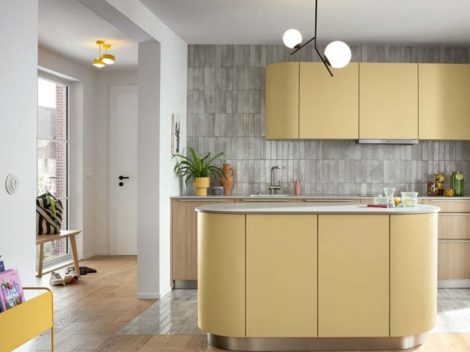 Schuller Kitchens Lineo Sand Yellow Satin