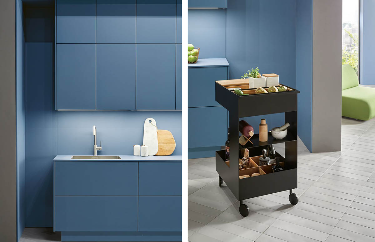 NX510 Azure Blue Matt Velvet German Kitchen
